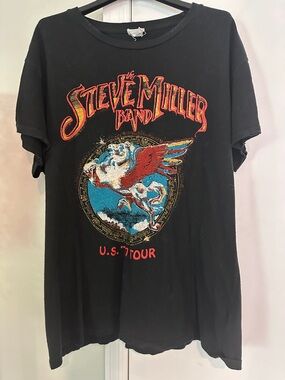 NWT MadeWorn Black Steve Miller Band Graphic Tee Medium